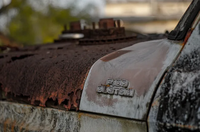 ford, old car, junk car, vehicle, rust, metal, iron, truck. How to score a junk removal market using six factors you can check