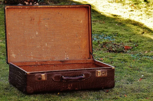 suitcase, antique, leather, old suitcase, junk, generations, suitcase, suitcase, suitcase, suitcase, suitcase. Junk removal insurance costs and the cover behind them